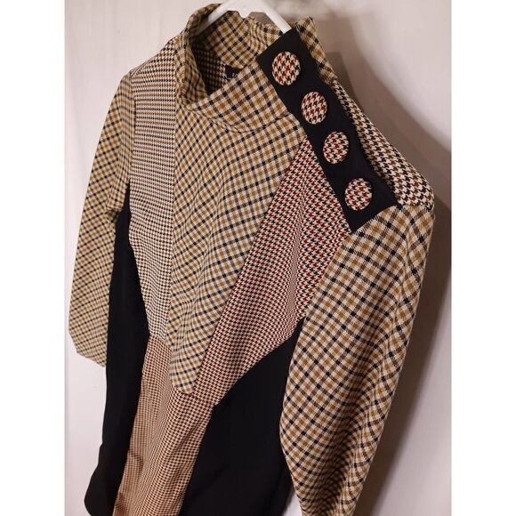 ZARA WOMAN PLAID DETAIL MOCKNECK BODYCON MINI DRESS SIZE M - Picture 2 of 5